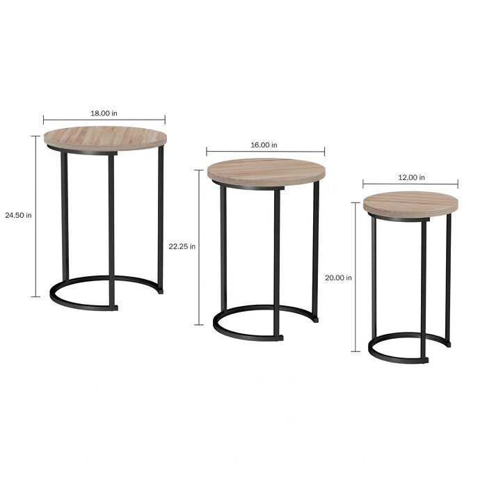 Caire 3 Piece Frame Nesting Tables Set of 3 (#HA562)