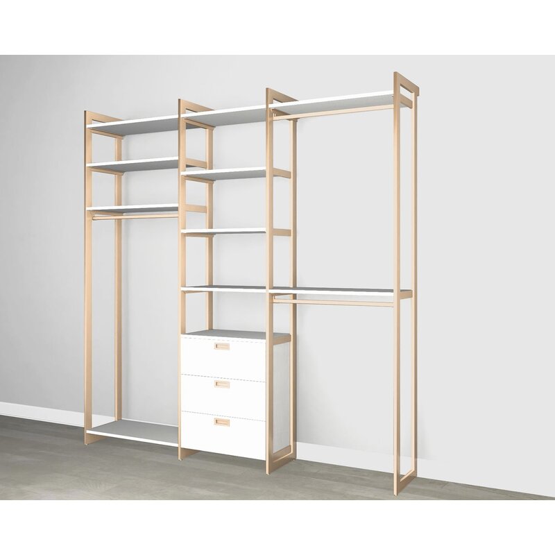 California Closets® The Everyday System 85" W 20"D Closet System Reach-In & Walk In Sets (8 Boxes) K8339