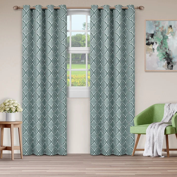 52" x 96" Callicoon Geometric Blackout Thermal Grommet Curtain Panels (Set of 2)