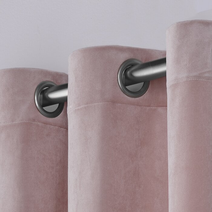 54"L x 63"W Cambra Velvet Semi-Sheer Curtain Pair (Set of 2)