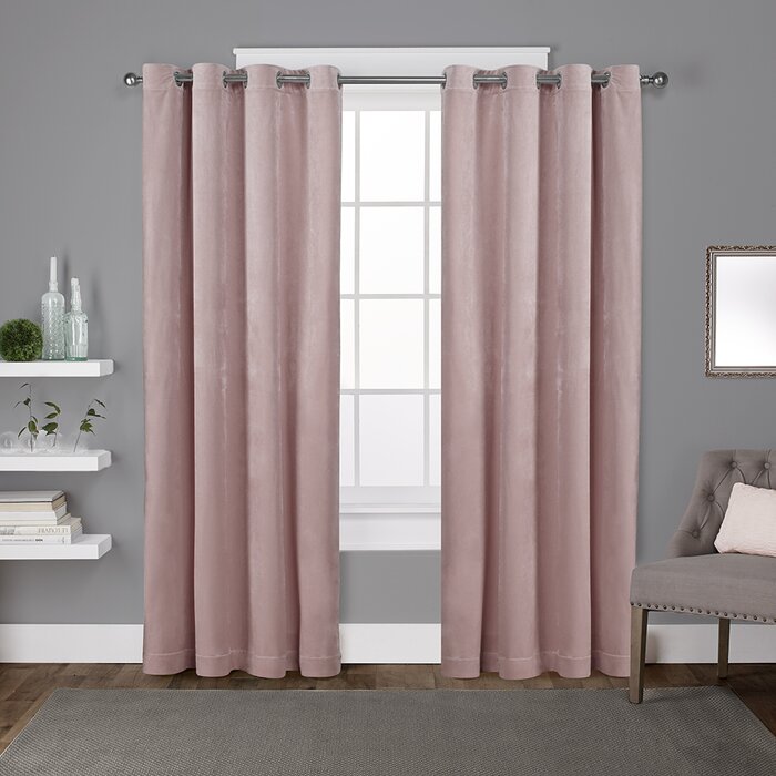 54"L x 63"W Cambra Velvet Semi-Sheer Curtain Pair (Set of 2)