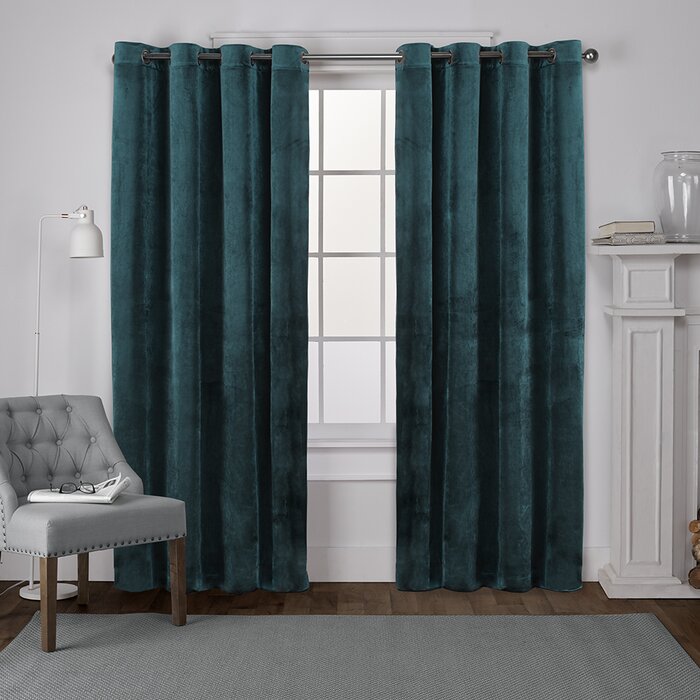 54"W x 96"L Cambra Velvet Semi-Sheer Curtain Pair (Set of 2)