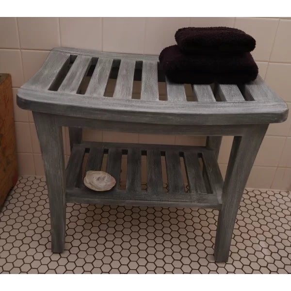 17"H x 20"W x 13.5"D Weathered Gray Campbelltown Teak Shower Bench