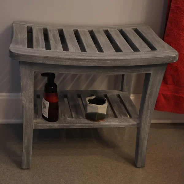 17"H x 20"W x 13.5"D Weathered Gray Campbelltown Teak Shower Bench