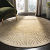 Candelo Abstract Handmade Tufted Area Rug in Beige/Gold round 6'