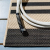 2'3'' x 7' Candelo Striped Indoor / Outdoor Area Rug in Black/Bone