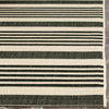 2'3'' x 7' Candelo Striped Indoor / Outdoor Area Rug in Black/Bone