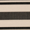 2'3'' x 7' Candelo Striped Indoor / Outdoor Area Rug in Black/Bone