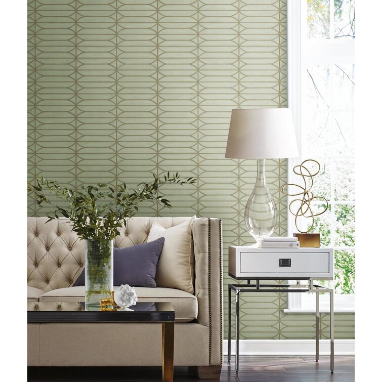 Sage Candice Olson Breathless Pavilion 33' L x 20.5" W Metallic Wallpaper Double Roll
