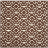 Cannen Geometric Handmade Tufted Wool Area Rug in Brown/Ivory square 6'