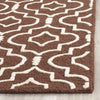 Cannen Geometric Handmade Tufted Wool Area Rug in Brown/Ivory square 6'