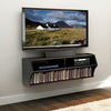 Black laminate Capirano Floating TV Stand for TVs up to 55