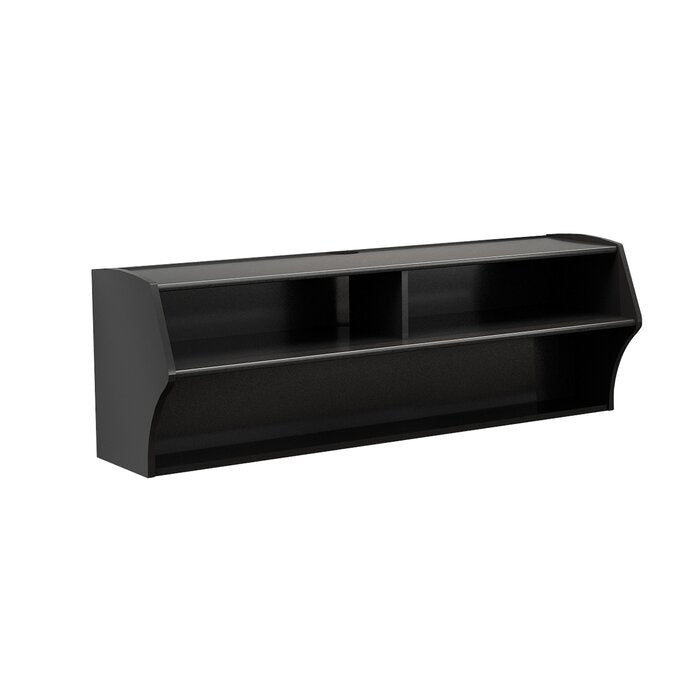Black laminate Capirano Floating TV Stand for TVs up to 55" LX4422