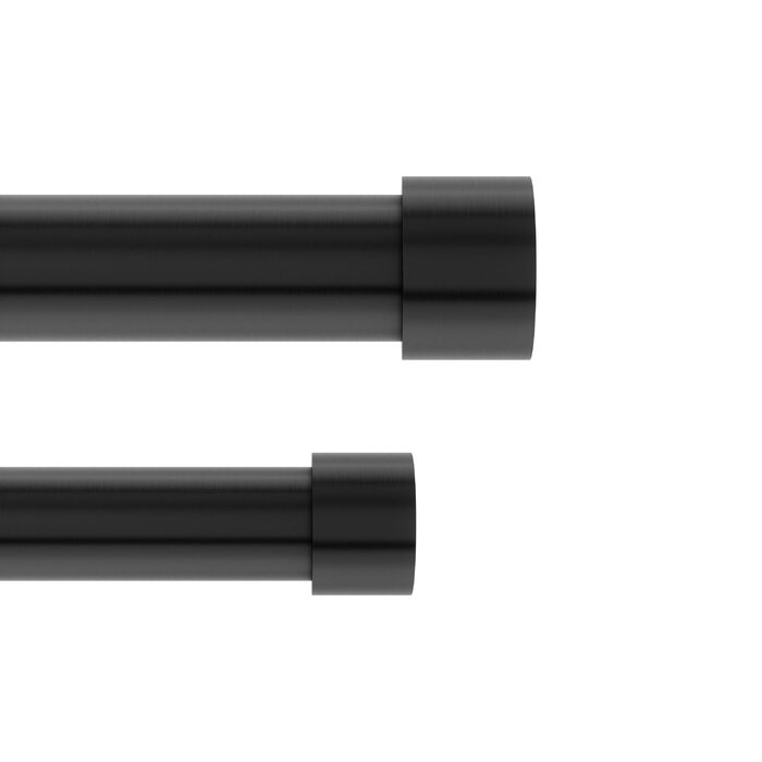 66" - 120" Burnished Black Cappa Drapery Solutions Double Curtain Rod
