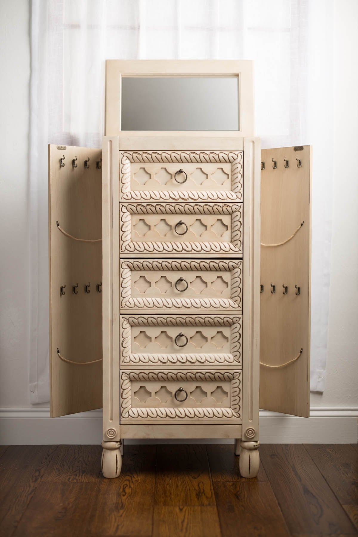 Abby Jewelry Armoire ~ Antique Ivory Dr 124