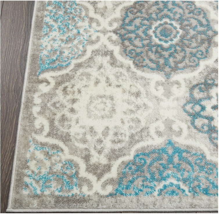 Boho Gray/Blue 8 ft. x 10 ft. Indoor Area Rug