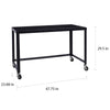 Ready-to-Assemble 48-inch Wide Mobile Metal Desk for Home Office