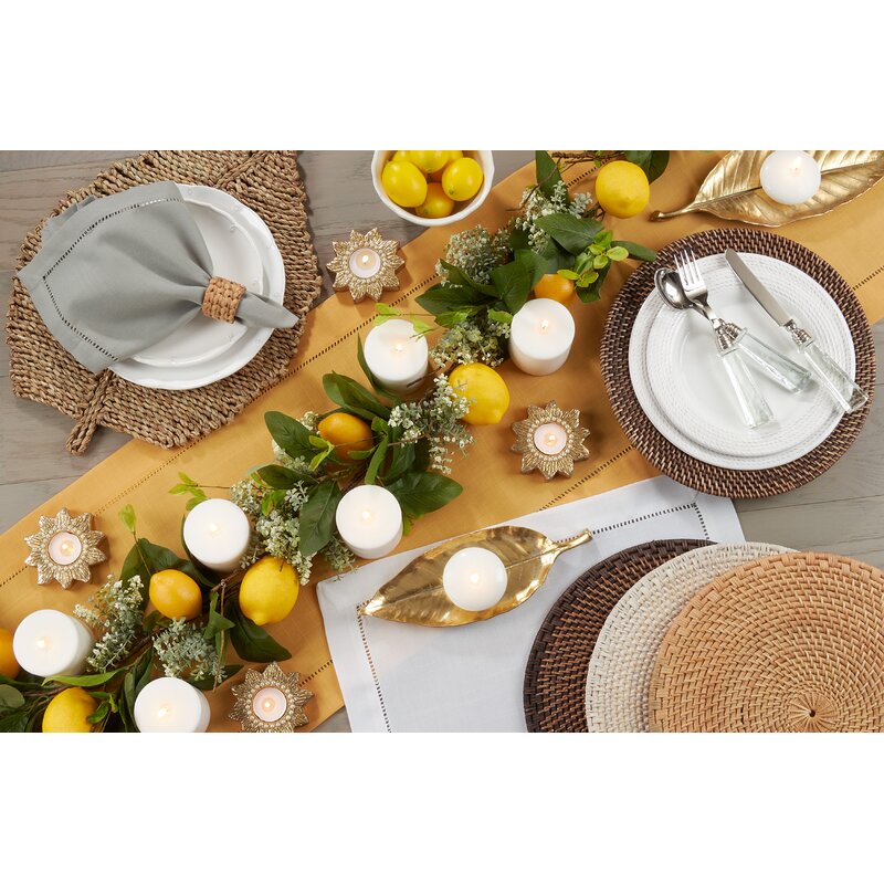90" x 16" Mustard Cargile Solid Color Table Runner SC846