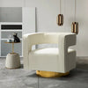 Carisa Upholstered Swiveling Open-back Barrel Chair - IVORY