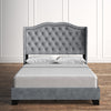 Silver Gray Carlie Tufted Upholstered Low Profile Standard Bed, Queen