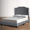 Silver Gray Carlie Tufted Upholstered Low Profile Standard Bed, Queen
