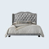 Silver Gray Carlie Tufted Upholstered Low Profile Standard Bed, Queen