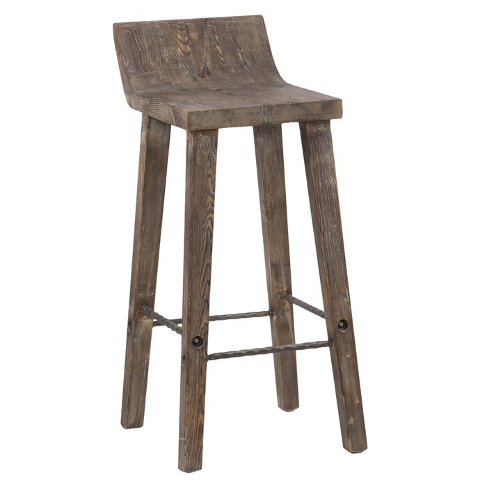 Rustic Brown Carlson Solid Wood Bar Stool (30" Seat Height)
