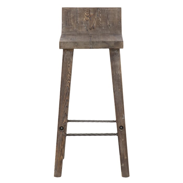 Rustic Brown Carlson Solid Wood Bar Stool (30" Seat Height)
