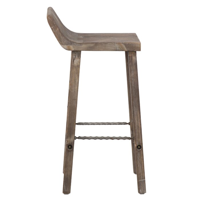 Rustic Brown Carlson Solid Wood Bar Stool (30" Seat Height)