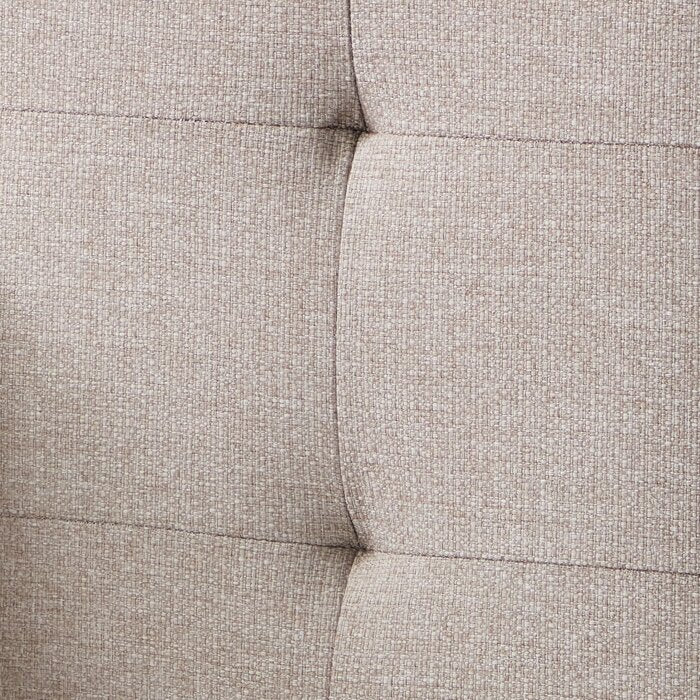 Full/Full XL Beige Carlysle Square Tufted Upholstered Headboard