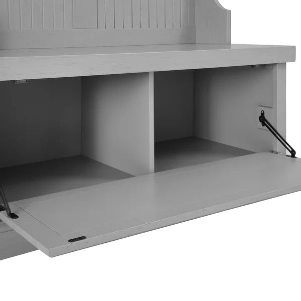 Carmel 40'' Wide Pine Solid Wood Hall Tree with Bench and Shoe Storage