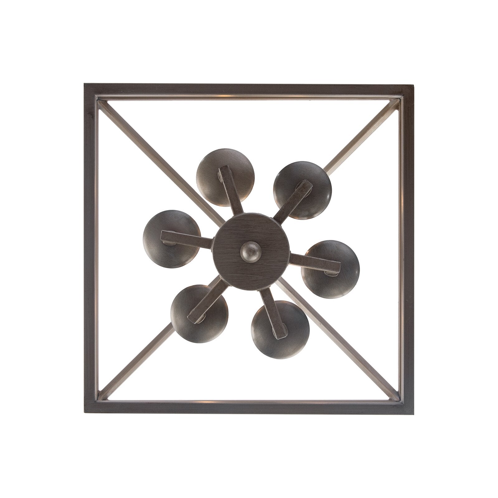 22.5" H x 16" W x 16" D Antique Silver Leaf Carmen 6 - Light Lantern Geometric Chandelier K6861