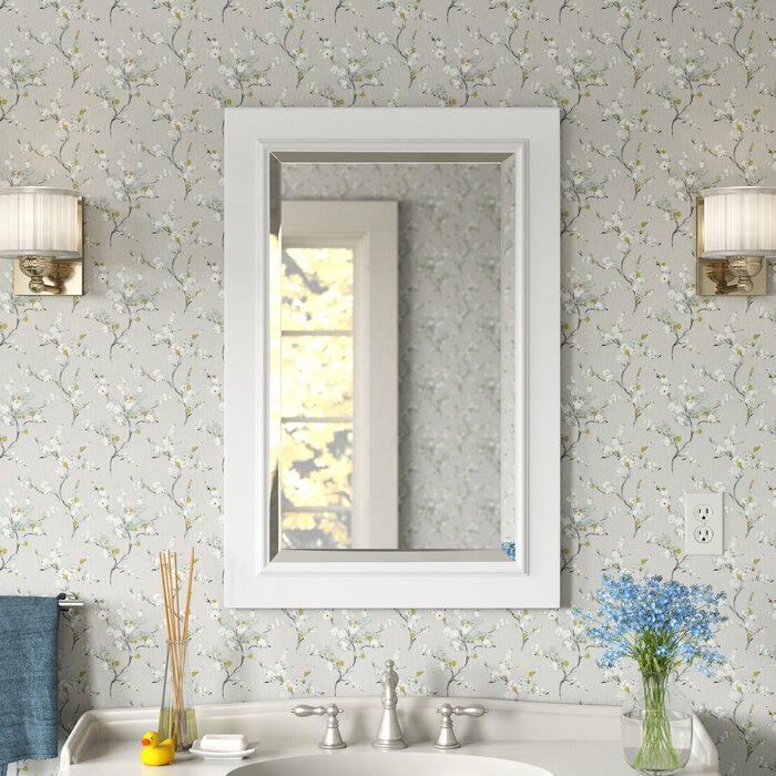 36" H x 24" W Carminda Rectangle Wood Wall Mirror