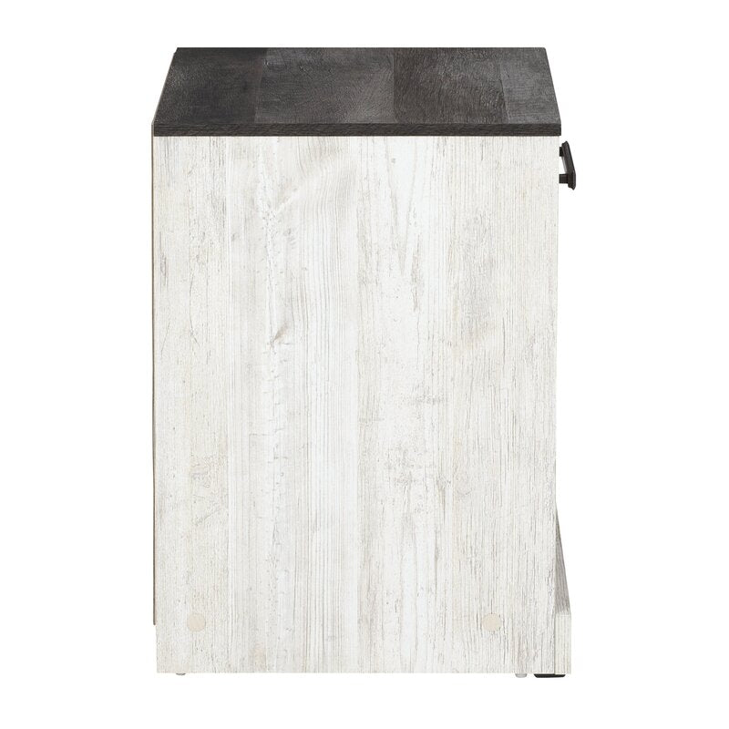 Carnforth 22.09'' Tall 1 - Drawer Nightstand in Whitewash/Rustic Gray