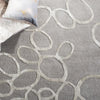 Carolie Geometric Handmade Tufted Wool Area Rug in Grey rectangle 8'3