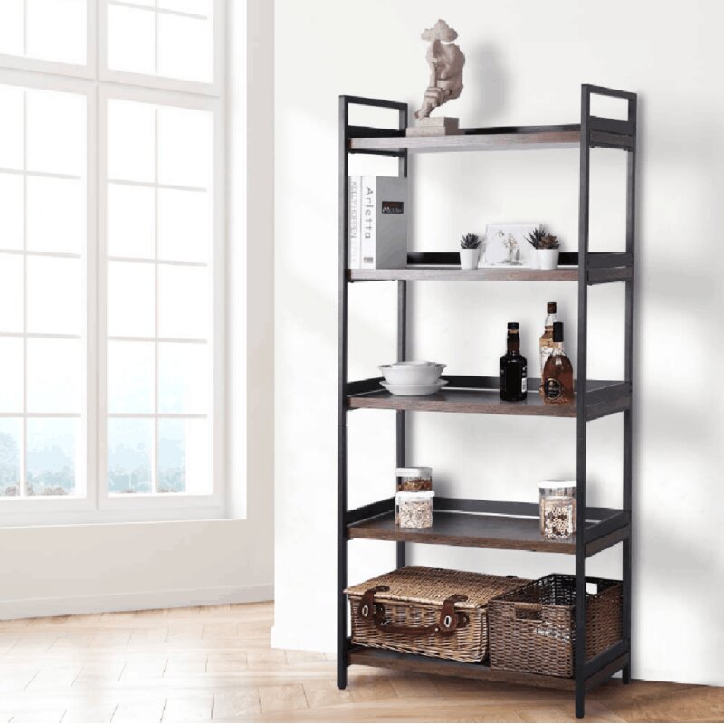 (5 Shelves) Carranza Steel Etagere Bookcase, CYB581