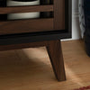 Middlebrook Saltor 36-inch Slat Door Cabinet - Black / Dark Walnut