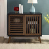 Middlebrook Saltor 36-inch Slat Door Cabinet - Black / Dark Walnut
