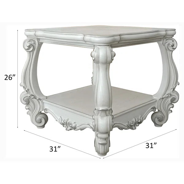 Bone White Carvajal 26'' Tall End Table