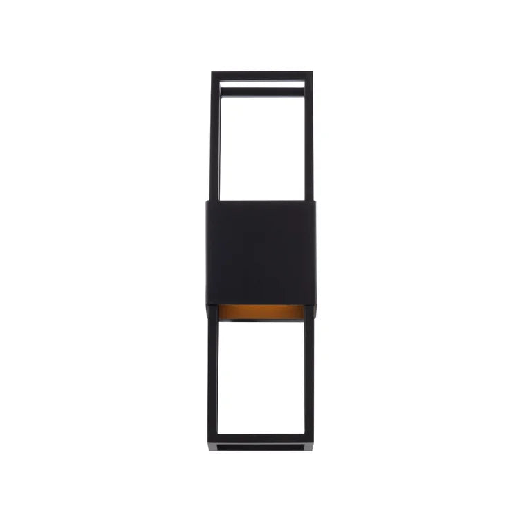 16" H x 3.5" W x 4.63" D Caryll Black/Gold 2 - Bulb Integrated LED Outdoor Flush Mount