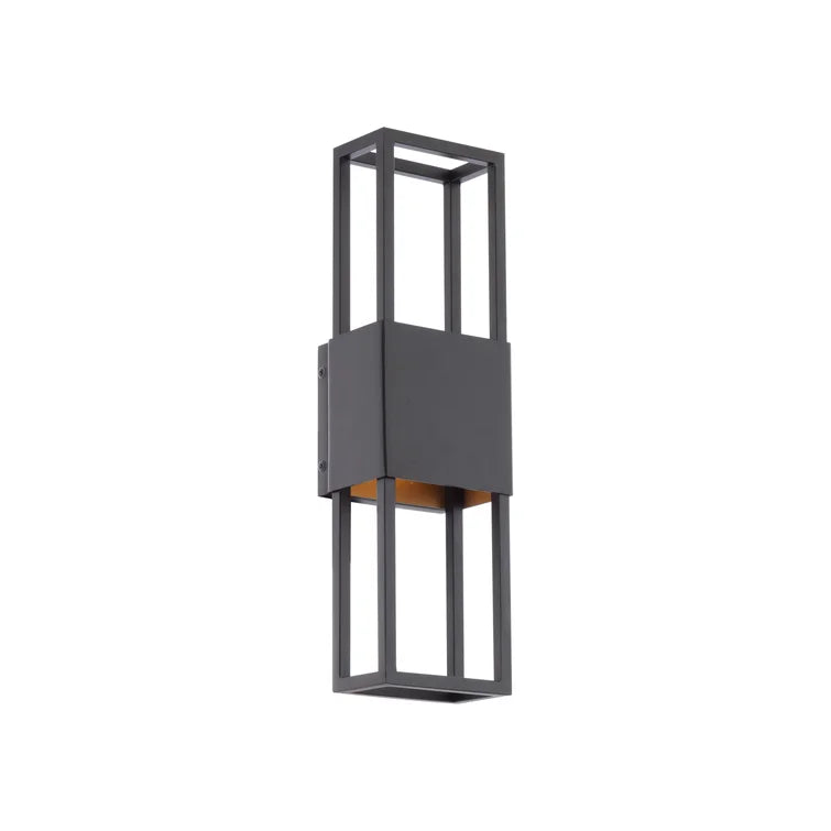 16" H x 3.5" W x 4.63" D Caryll Black/Gold 2 - Bulb Integrated LED Outdoor Flush Mount