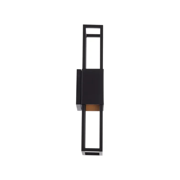 16" H x 3.5" W x 4.63" D Caryll Black/Gold 2 - Bulb Integrated LED Outdoor Flush Mount