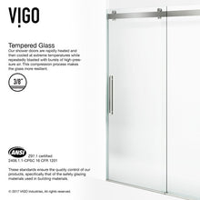 Load image into Gallery viewer, Caspian 59&quot; W x 73.5&quot; H Double Sliding Frameless Shower Door, Stainless Steel #HA1113
