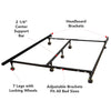 Caulkins Heavy Duty Adjustable Bed Frame with Double Rail Center Bar and 7-Locking Rug Rollers - Twin/Full/Queen/King (#K4733)