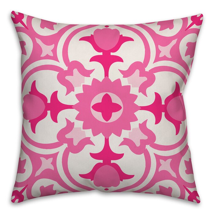 16" x 16" Cayton Spanish Tile Outdoor Square Pillow, (Set of 2)