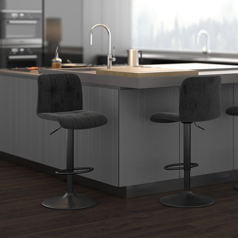 Black Centrahoma Swivel Adjustable Height Stool SHB376
