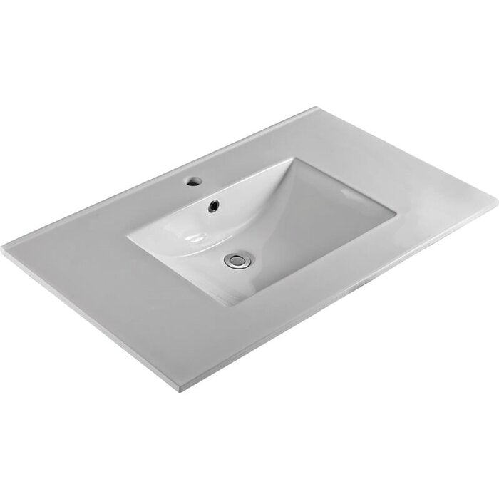 Ceramic Single Bathroom Vanity Top With Sink, 31.9in x 18.3in