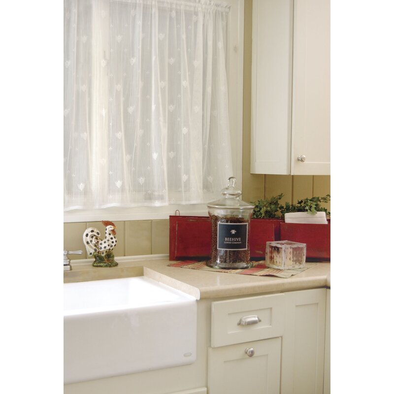 36" H x 45" W x 1" D Ecru Cerridale Tailored 45'' Cafe Curtain LC512