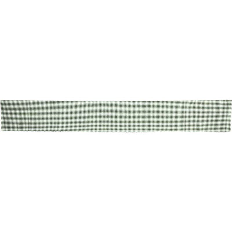 90" W x 13" D Moss Green, White Ceylon Gingham 100% Cotton Table Runner B74-VS224