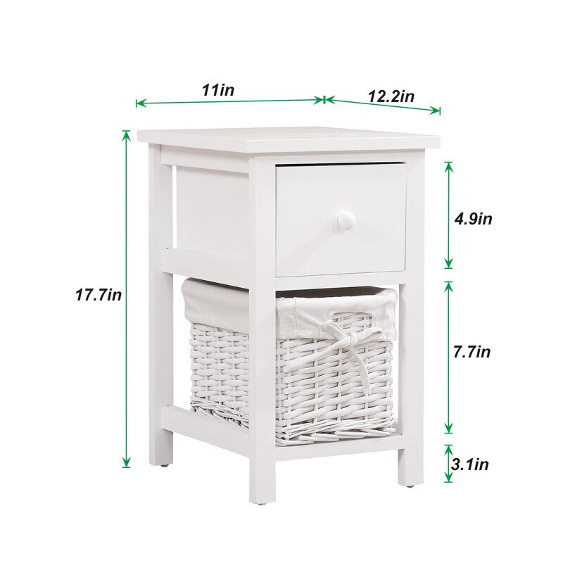 Chalfont 17.7'' Tall 1 - Drawer Nightstand in White (Set of 2)